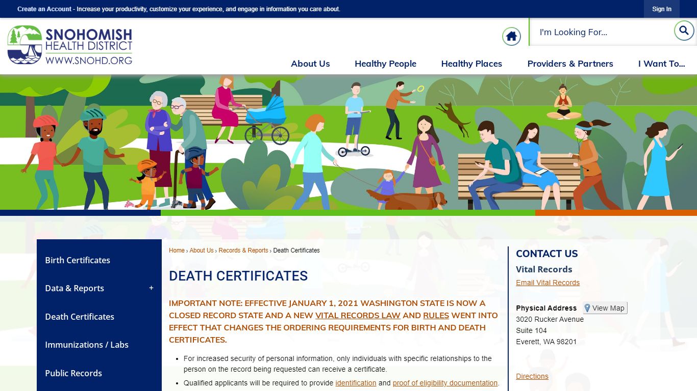 Death Certificates | Snohomish Health District, WA