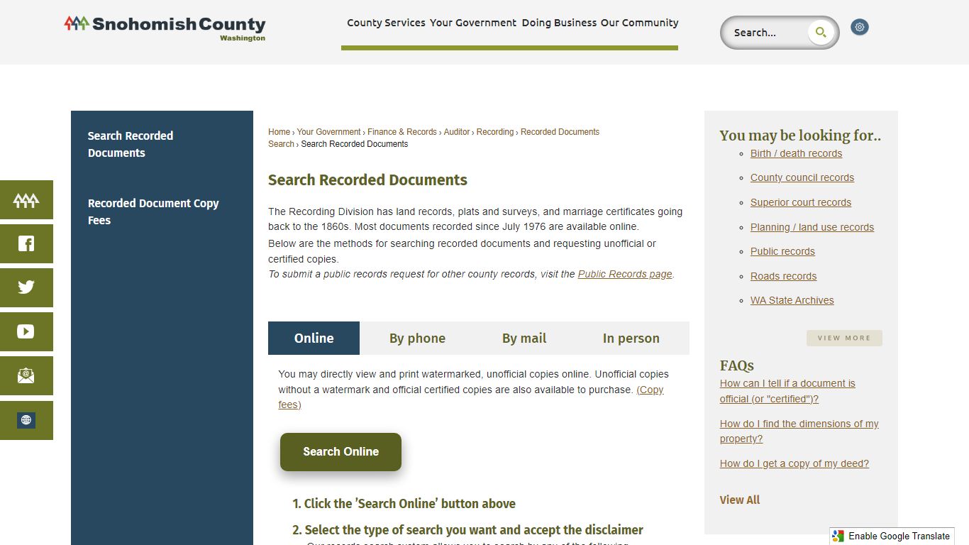 Search Recorded Documents | Snohomish County, WA ...